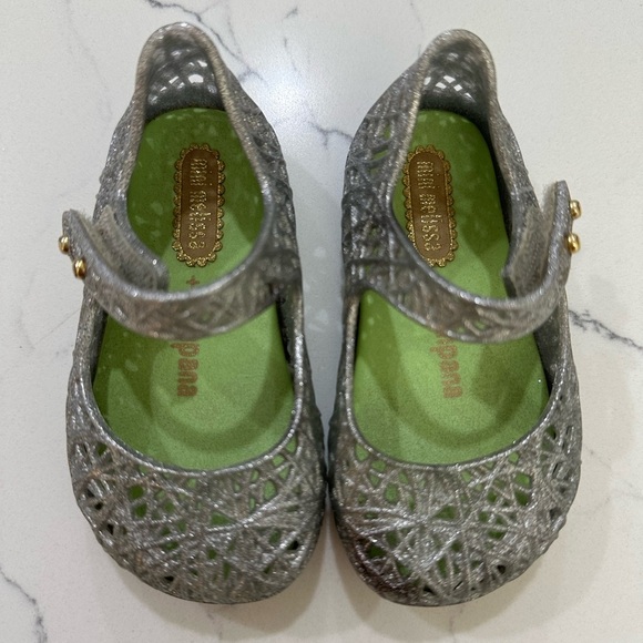 Mini Melissa + Campana Silver Jelly Baby Toddler Shoes Size 5 - Picture 1 of 6